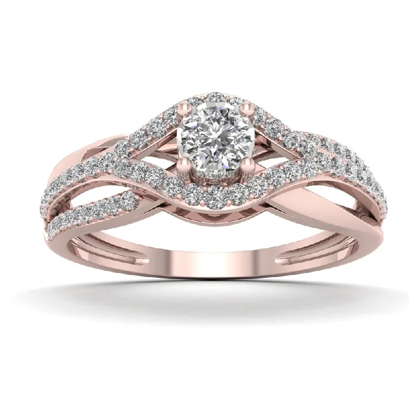 Rose - Cut Diamond Engagement Rings with a Rustic CharmDe Couer 1/3ct TDW Diamond Split Shank Engagement Ring