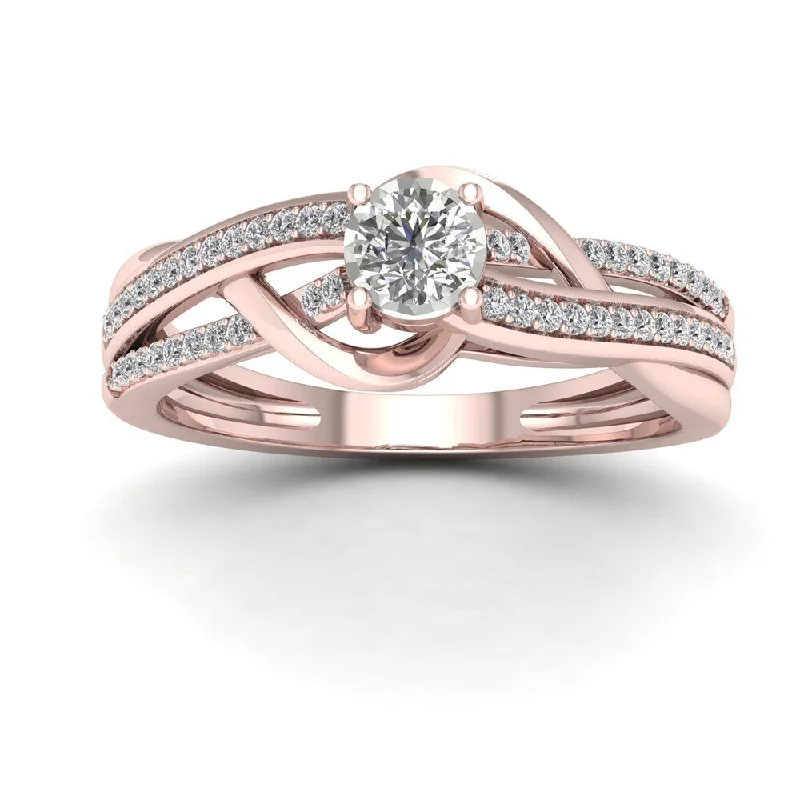 Engagement Rings with a Floral - Inspired Prong SettingDe Couer 1/4ct TDW Diamond Split Shank Ring - Pink