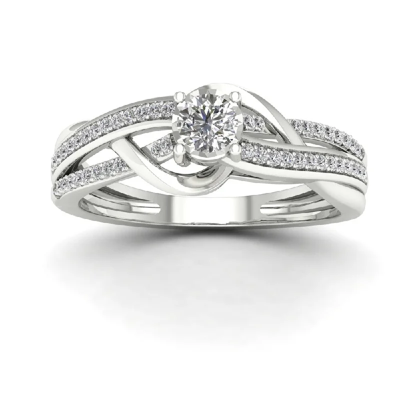 Vintage - Style Engagement Rings with Intricate ScrollworkDe Couer 1/4ct TDW Diamond Split Shank Ring - White