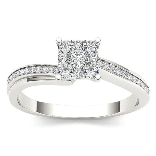 Engagement Rings with a Floral - Inspired Prong SettingDe Couer 10k Gold 1/3ct TDW Diamond Engagement Ring - white gold