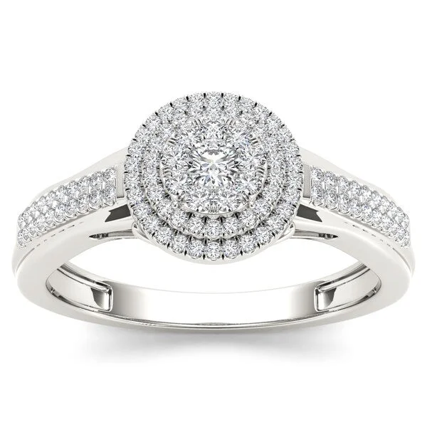 Vintage - Style Engagement Rings with Intricate ScrollworkDe Couer 10k White Gold 1/3ct TDW Diamond Composite Engagement Ring