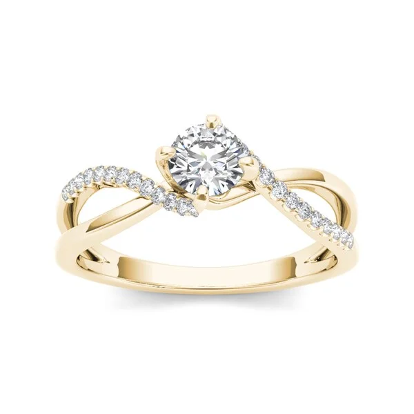 Art Nouveau - Inspired Engagement Rings with Organic MotifsDe Couer 10k Yellow Gold 1/2ct TDW Diamond Engagement Ring