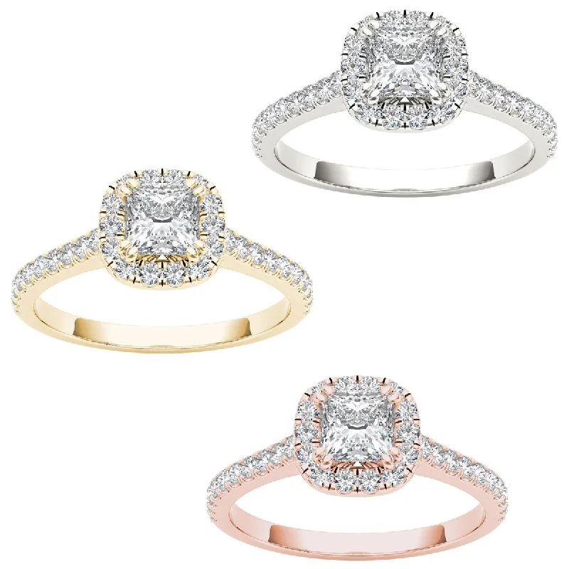 Engagement Rings with a Pavé - Set Infinity SymbolDe Couer 14k Gold 1 1/10ct TDW Diamond Halo Engagement Ring