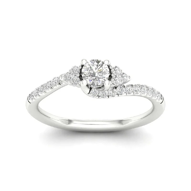 Rose - Cut Diamond Engagement Rings with a Rustic CharmDe Couer 14k Gold 1/2Ct TDW Diamond Bypass Engagement Ring