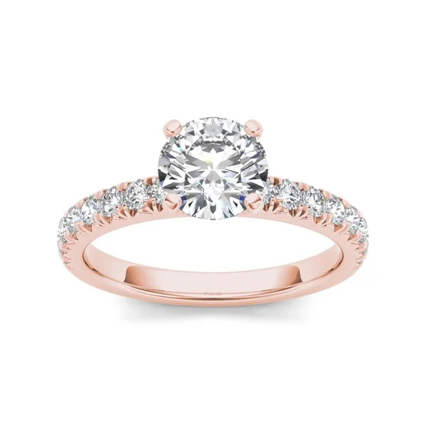 Engagement Rings with a Hidden Heart - Shaped CutoutDe Couer 14k Rose Gold 1 1/2ct TDW Diamond Solitaire Engagement Ring - Pink