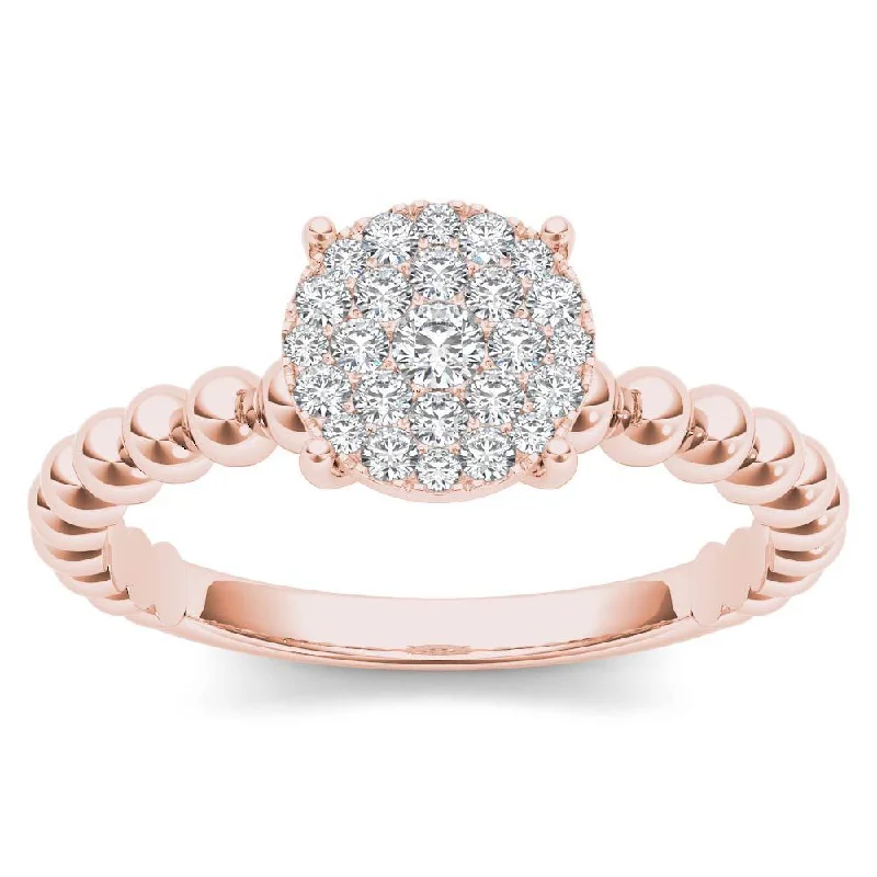 Vintage - Style Engagement Rings with Intricate ScrollworkDe Couer 14K Rose Gold 1/5ct TDW Diamond Composite Engagement Ring - Pink