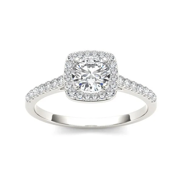 Vintage - Style Engagement Rings with Intricate ScrollworkDe Couer 14k White Gold 1ct TDW Diamond Halo Engagement Ring - White H-I - White H-I