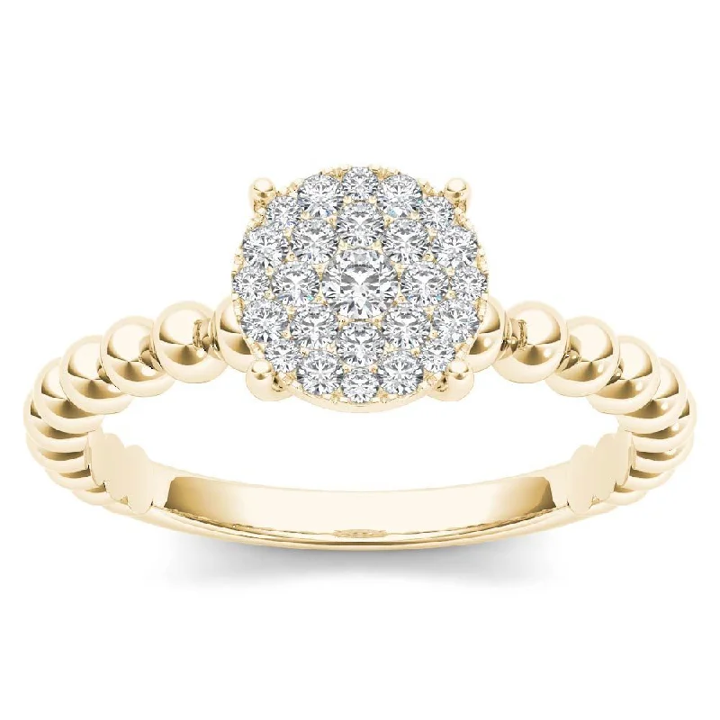 Art Nouveau - Inspired Engagement Rings with Organic MotifsDe Couer 14K Yellow Gold 1/5ct TDW Diamond Composite Engagement Ring