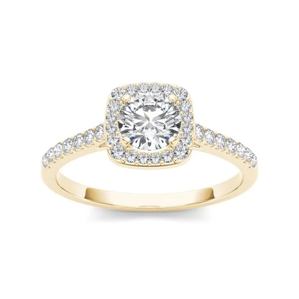 Moissanite Engagement Rings with a Sparkling Center StoneDe Couer 14k Yellow Gold 1ct TDW Diamond SIngle Halo Engagement Ring