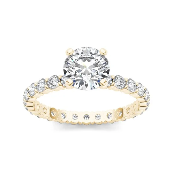 Engagement Rings with a Hidden Halo and Pavé - Set BandDe Couer 14k Yellow Gold 2 1/2ct TDW Diamond Engagement Ring