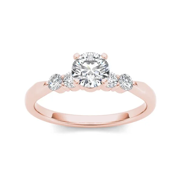 Engagement Rings with a Hidden Heart - Shaped CutoutDe Couer IGI Certified 14k Rose Gold 1/2ct TDW Princess-cut Diamond Classic Engagement Ring - Pink