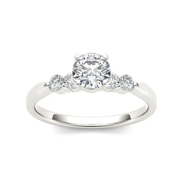 Engagement Rings with a Triple - Row Diamond BandDe Couer IGI Certified 14k White Gold 1/2ct TDW Diamond Classic Engagement Ring - White H-I