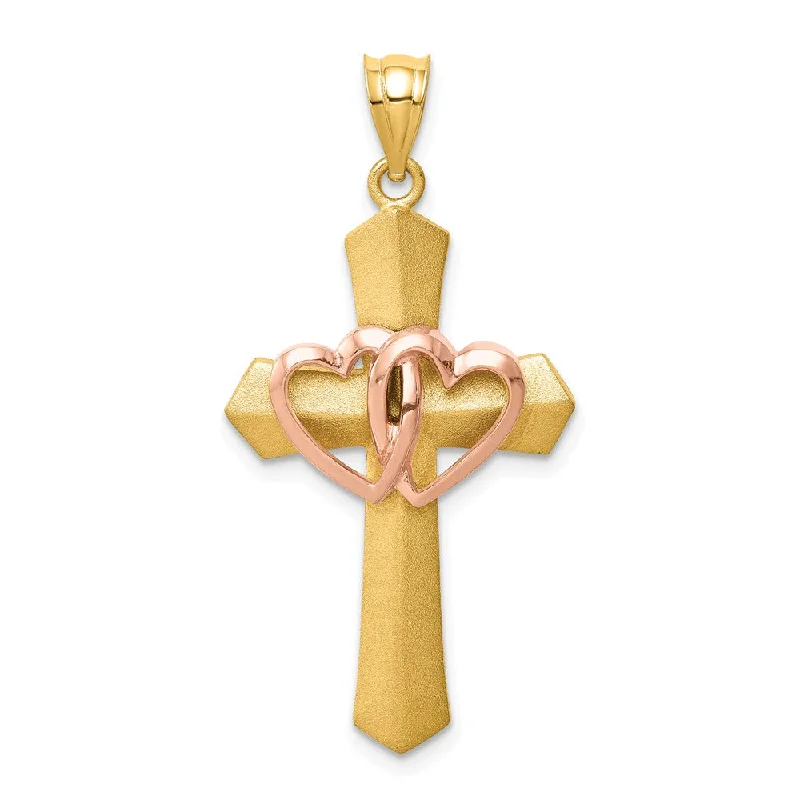 Bone - Carved Pendants with Tribal - Inspired SymbolsBone - Carved Pendants with Tribal - Inspired Symbols14k Two Tone Gold St. Valentine Cross Pendant, 19 x 38mm