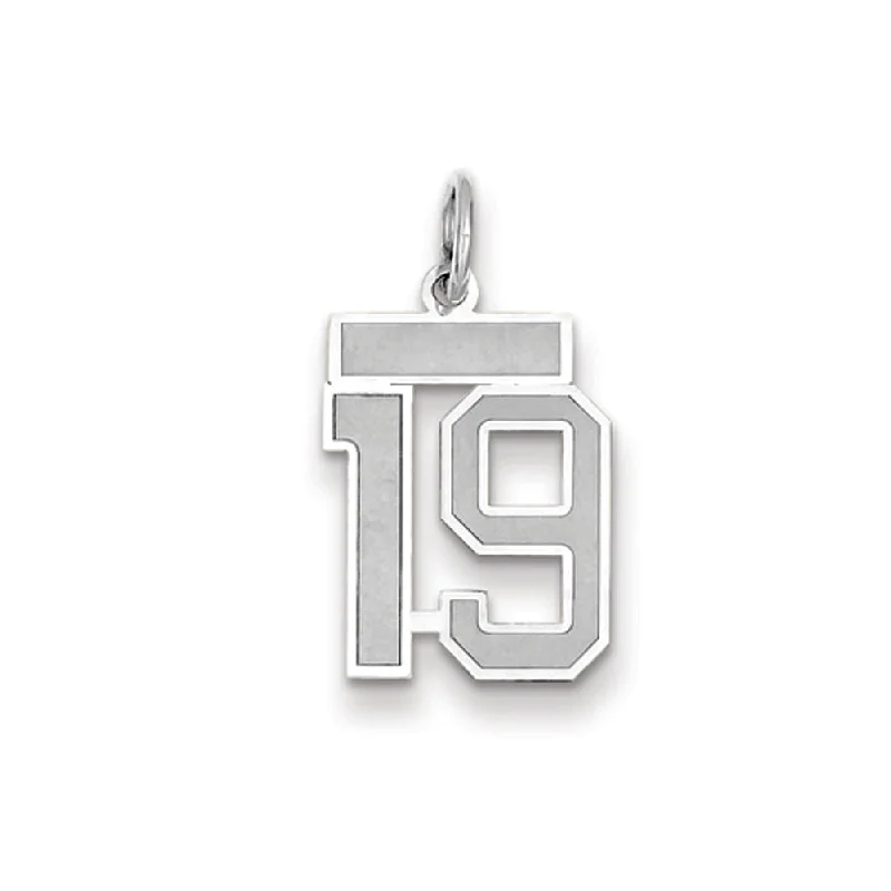 Bone - Carved Pendants with Tribal - Inspired SymbolsBone - Carved Pendants with Tribal - Inspired Symbols14k White Gold, Jersey Collection, Small Number 19 Pendant