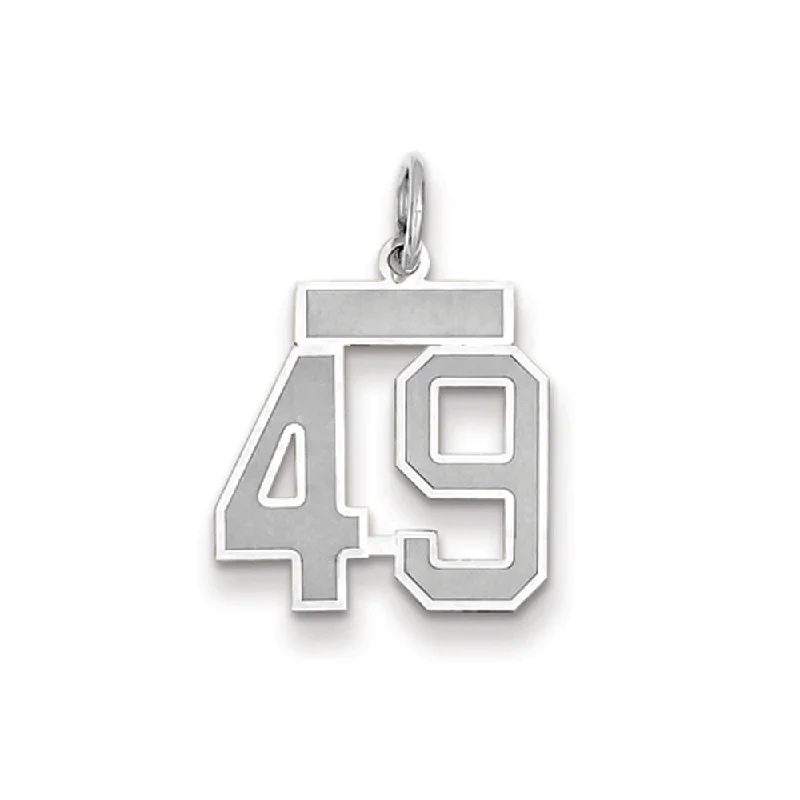 Bone - Carved Pendants with Tribal - Inspired SymbolsBone - Carved Pendants with Tribal - Inspired Symbols14k White Gold, Jersey Collection, Small Number 49 Pendant