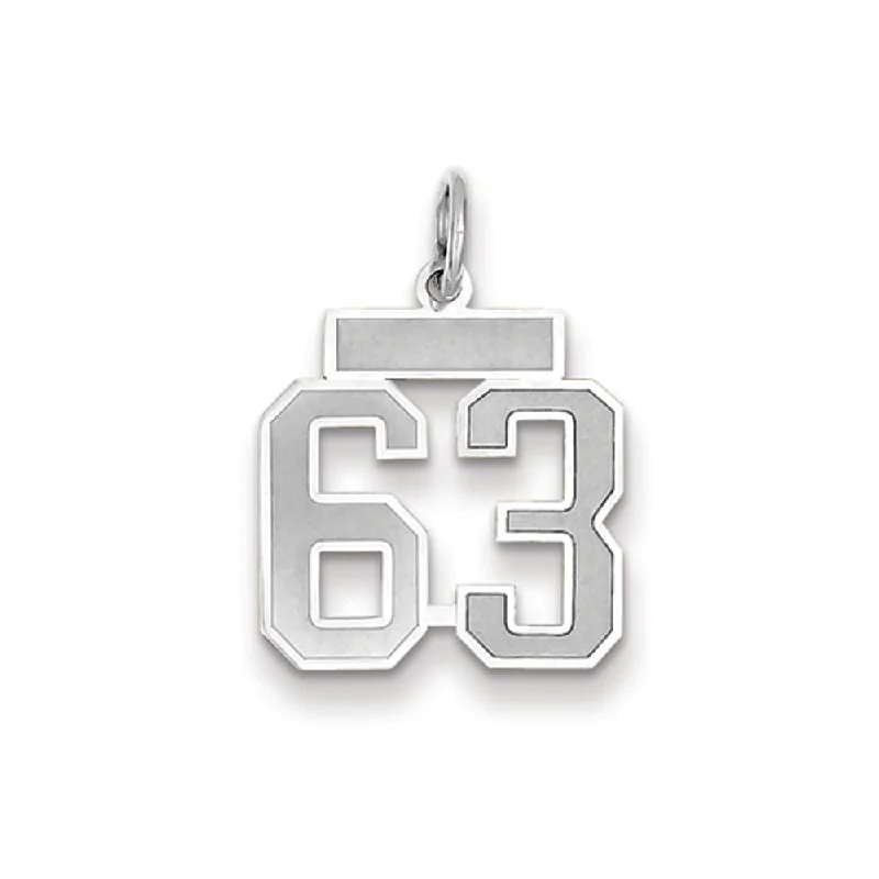 Hand - Carved Wooden Pendants with Folk - Art MotifsHand - Carved Wooden Pendants with Folk - Art Motifs14k White Gold, Jersey Collection, Small Number 63 Pendant