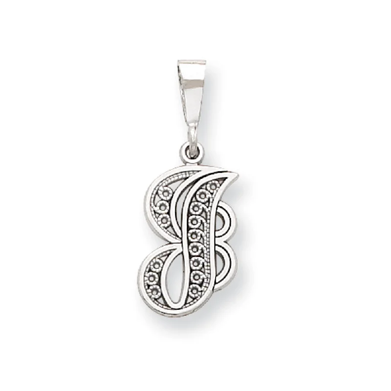 Resin Pendants with Encapsulated Butterfly WingsResin Pendants with Encapsulated Butterfly Wings14k White Gold, Maci Collection, Filigree Script Initial J Pendant