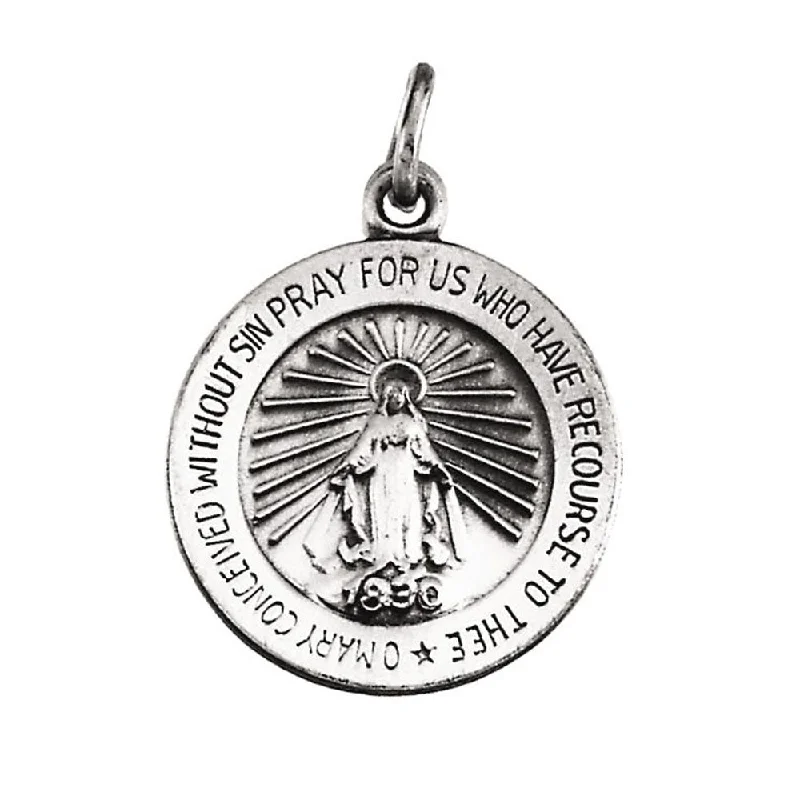 Coral - Trimmed Pendants with Seashell and Pearl AccentsCoral - Trimmed Pendants with Seashell and Pearl Accents14k White Gold Round Miraculous Medal Charm or Pendant