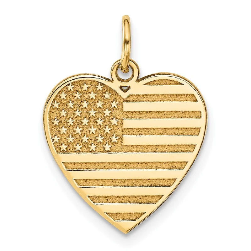 Jade - Carved Pendants in the Form of a Buddha StatueJade - Carved Pendants in the Form of a Buddha Statue14k Yellow Gold 16mm American Flag Heart Charm