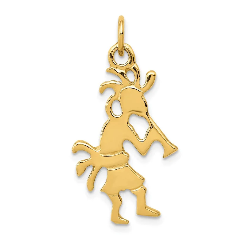 Bone - Carved Pendants with Tribal - Inspired SymbolsBone - Carved Pendants with Tribal - Inspired Symbols14k Yellow Gold 3D Kokopelli Charm