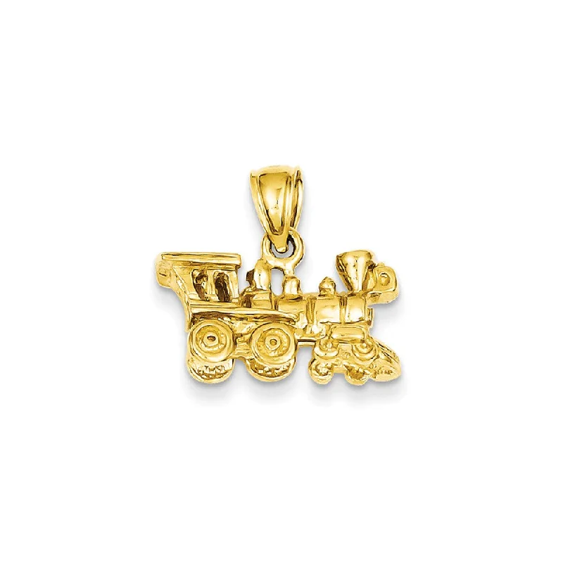 Gold - Plated Pendants with Enameled Floral BouquetsGold - Plated Pendants with Enameled Floral Bouquets14k Yellow Gold 3D Locomotive Polished Pendant