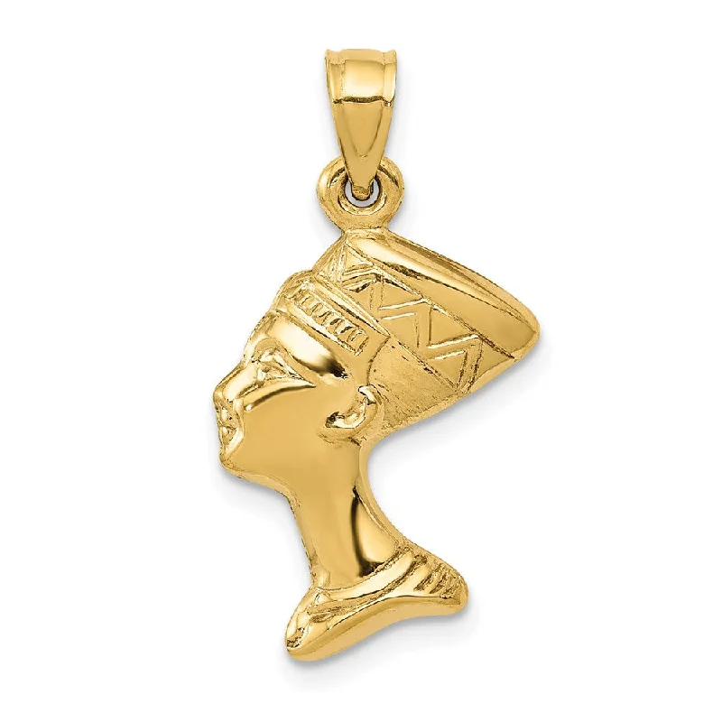 Bone - Carved Pendants with Tribal - Inspired SymbolsBone - Carved Pendants with Tribal - Inspired Symbols14k Yellow Gold 3D Polished Egyptian Nefertiti Pendant