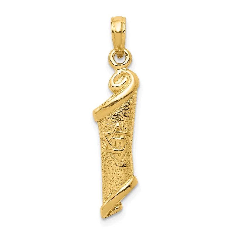 Coral - Trimmed Pendants with Seashell and Pearl AccentsCoral - Trimmed Pendants with Seashell and Pearl Accents14k Yellow Gold 3D Torah with Star of David Pendant, 8 x 30mm