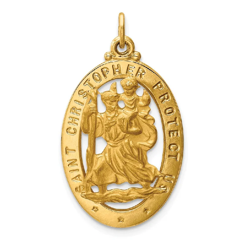 Jade - Carved Pendants in the Form of a Buddha StatueJade - Carved Pendants in the Form of a Buddha Statue14k Yellow Gold Cutout Oval Saint Christopher Medal Pendant