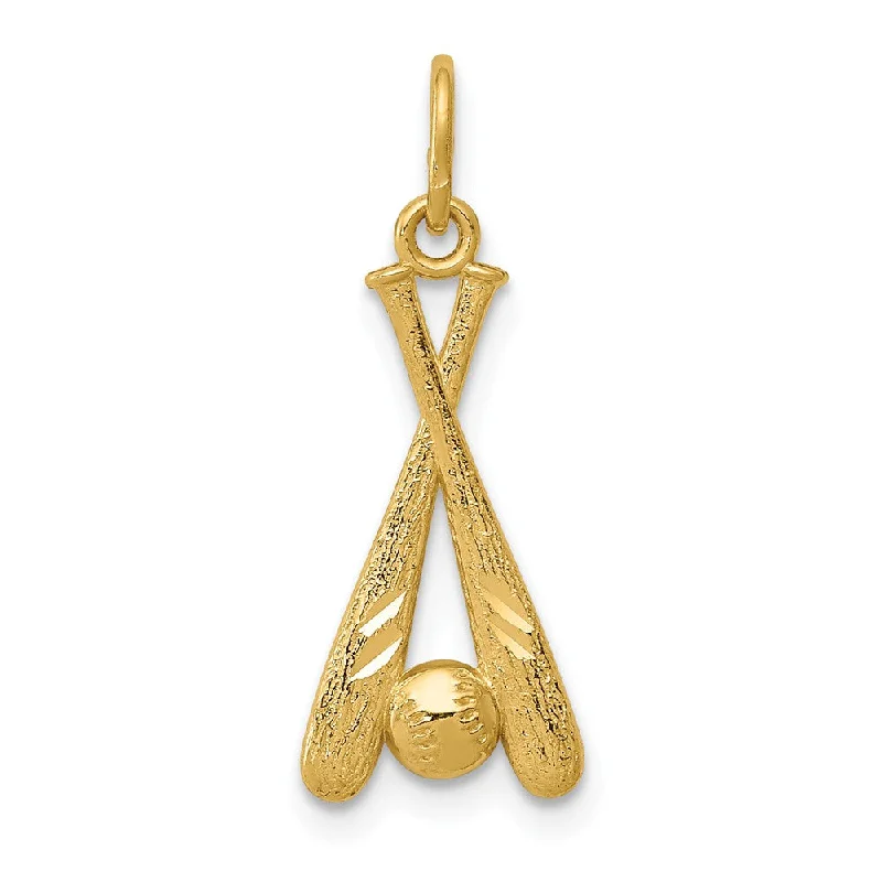 Gold - Plated Pendants with Enameled Floral BouquetsGold - Plated Pendants with Enameled Floral Bouquets14k Yellow Gold Diamond Cut Baseball Bats and Ball Pendant