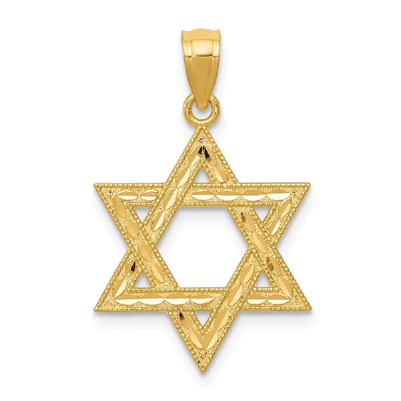 Turquoise - Inlaid Pendants with Southwest - Style Geometric PatternsTurquoise - Inlaid Pendants with Southwest - Style Geometric Patterns14k Yellow Gold Diamond-Cut Star of David Pendant, 16mm (5/8 Inch)