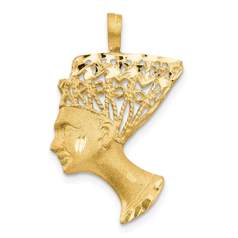 Hand - Carved Wooden Pendants with Folk - Art MotifsHand - Carved Wooden Pendants with Folk - Art Motifs14k Yellow Gold Filigree Egyptian Nefertiti Pendant