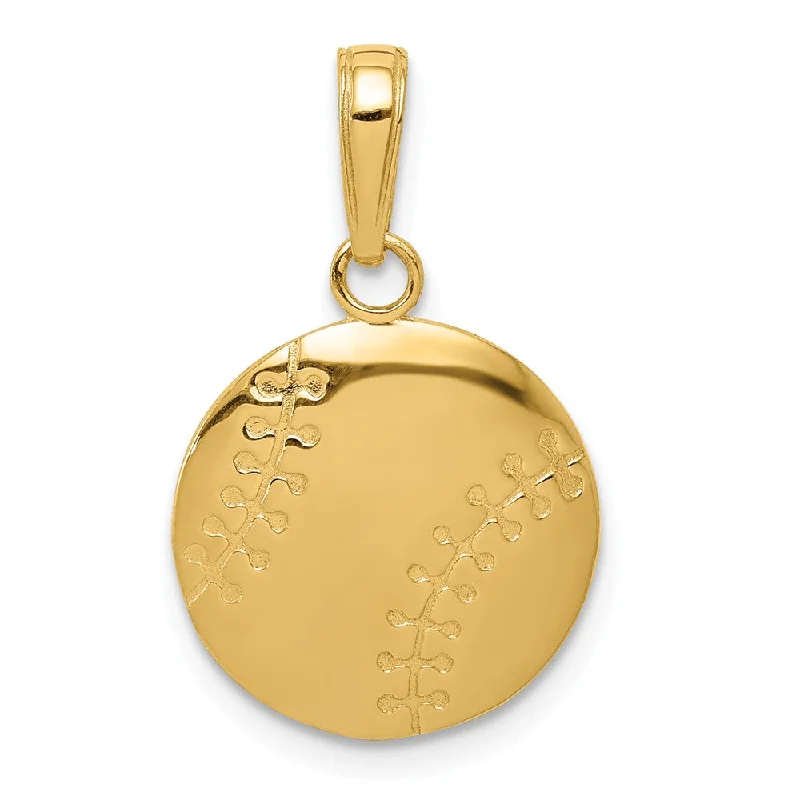 Crystal - Encrusted Pendants in the Shape of a CrownCrystal - Encrusted Pendants in the Shape of a Crown14k Yellow Gold Flat Back Polished Baseball Pendant, 14mm (9/16 inch)