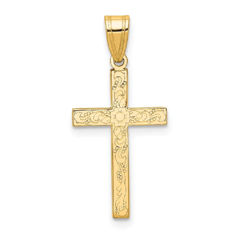 Bone - Carved Pendants with Tribal - Inspired SymbolsBone - Carved Pendants with Tribal - Inspired Symbols14k Yellow Gold, Floral, Latin Cross Pendant