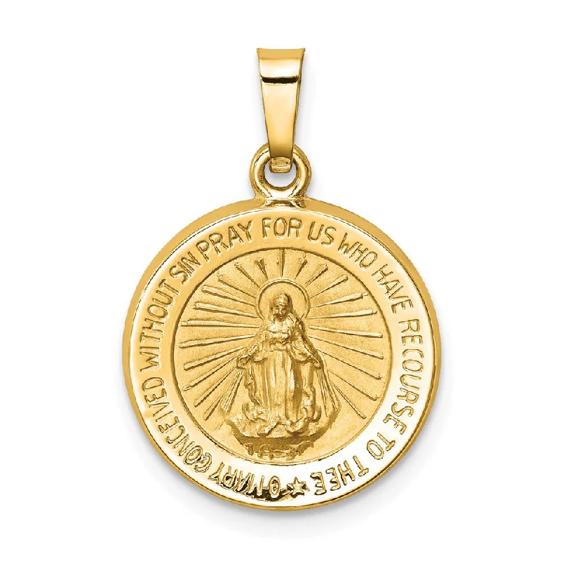 Gold - Plated Pendants with Enameled Floral BouquetsGold - Plated Pendants with Enameled Floral Bouquets14k Yellow Gold Hollow Round Miraculous Medal Pendant, 15mm (9/16 In)