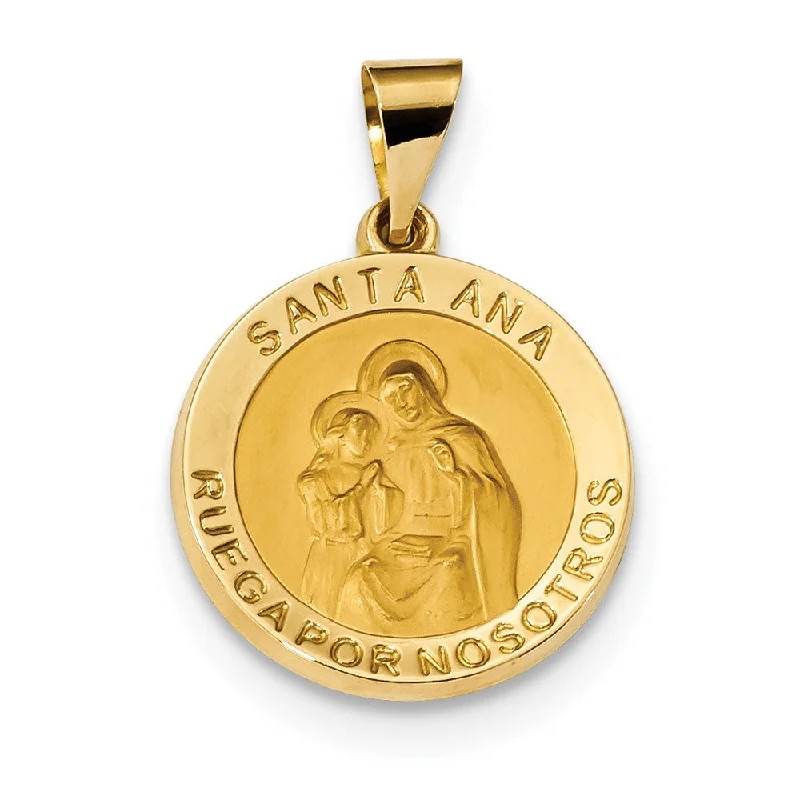 Gold - Plated Pendants with Enameled Floral BouquetsGold - Plated Pendants with Enameled Floral Bouquets14k Yellow Gold Hollow Santa Ana Medal Pendant, 19mm (3/4 Inch)