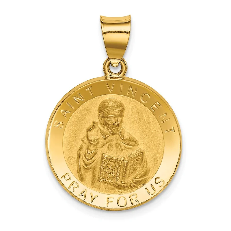 Hand - Carved Wooden Pendants with Folk - Art MotifsHand - Carved Wooden Pendants with Folk - Art Motifs14k Yellow Gold Hollow St. Vincent Medal Pendant, 18mm (11/16 Inch)