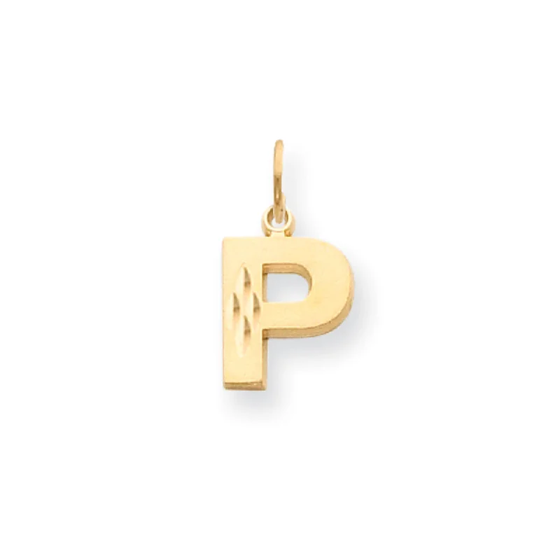 Crystal - Encrusted Pendants in the Shape of a CrownCrystal - Encrusted Pendants in the Shape of a Crown14k Yellow Gold, Julia Collection, Small Satin Block Initial P Pendant