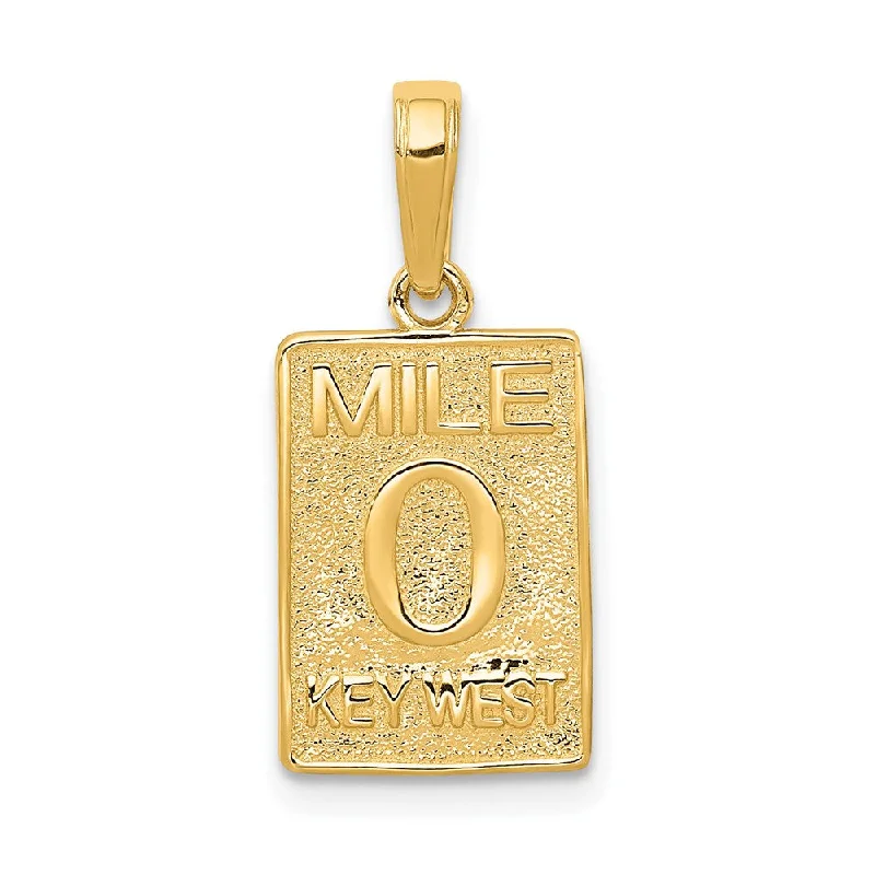 Sterling Silver Pendants with Hand - Engraved Family CrestsSterling Silver Pendants with Hand - Engraved Family Crests14k Yellow Gold Key West Mile Marker Pendant