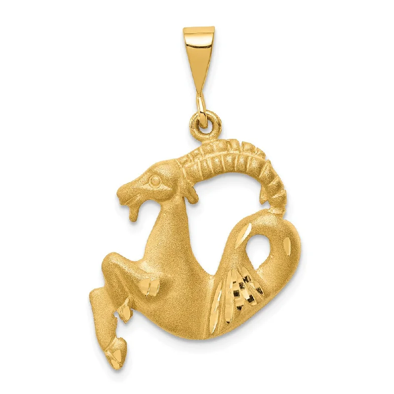 Bone - Carved Pendants with Tribal - Inspired SymbolsBone - Carved Pendants with Tribal - Inspired Symbols14k Yellow Gold Large Capricorn the Goat Zodiac Pendant