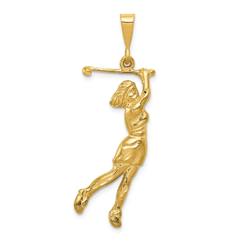 Lapis Lazuli Pendants with Gold - Leaf AccentsLapis Lazuli Pendants with Gold - Leaf Accents14k Yellow Gold Large Female Golfer Pendant