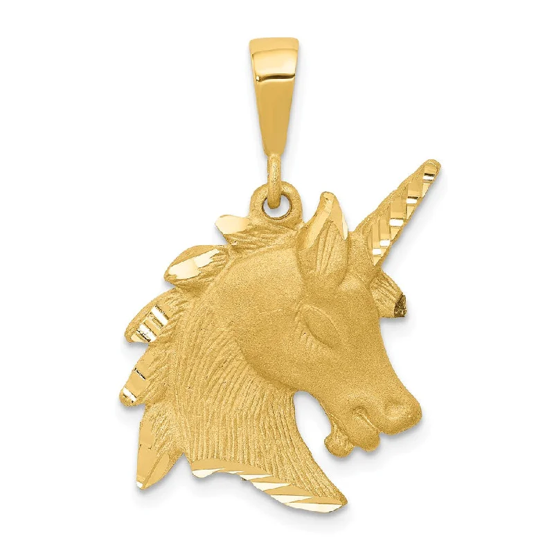 Amber Pendants with Fossilized Insect InclusionsAmber Pendants with Fossilized Insect Inclusions14k Yellow Gold Large Satin Unicorn Head Pendant