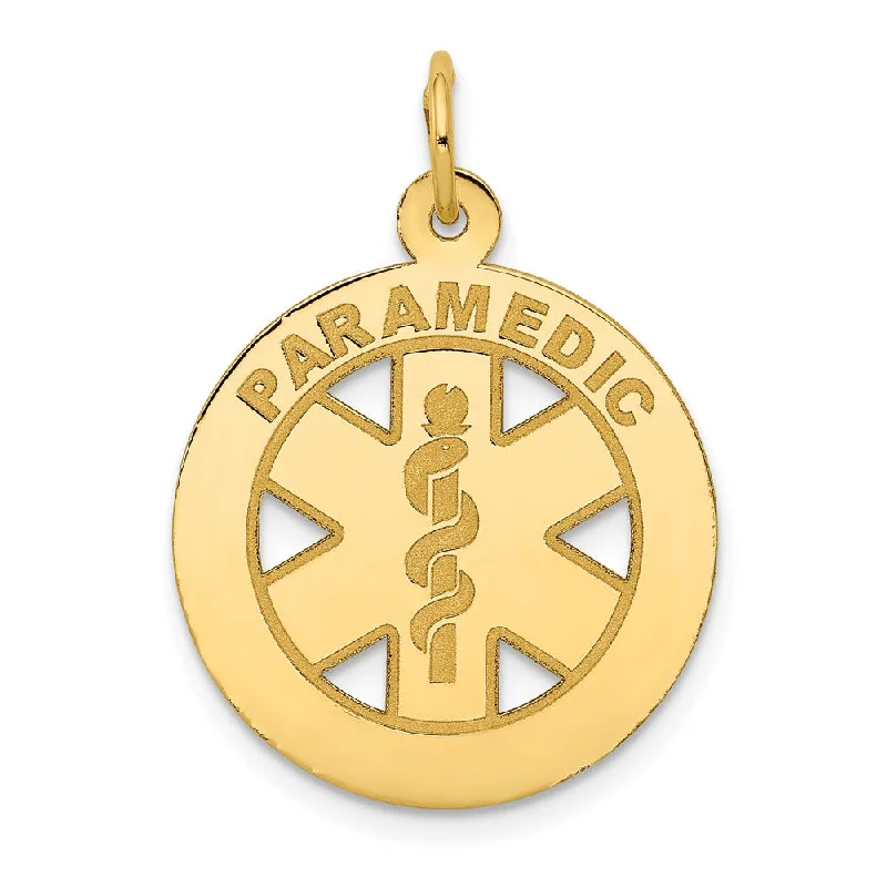 Hand - Carved Wooden Pendants with Folk - Art MotifsHand - Carved Wooden Pendants with Folk - Art Motifs14k Yellow Gold Paramedic Medical Disk Charm, 19mm