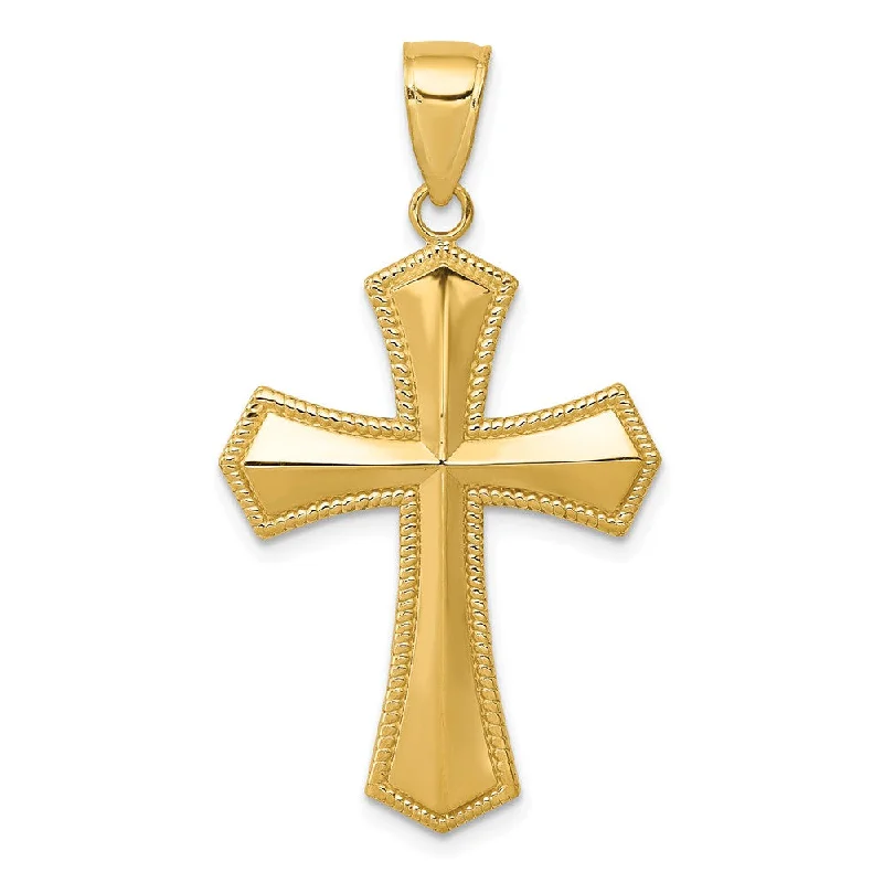 Gold - Plated Pendants with Enameled Floral BouquetsGold - Plated Pendants with Enameled Floral Bouquets14k Yellow Gold Rope Edge Passion Cross Pendant, 20 x 39mm