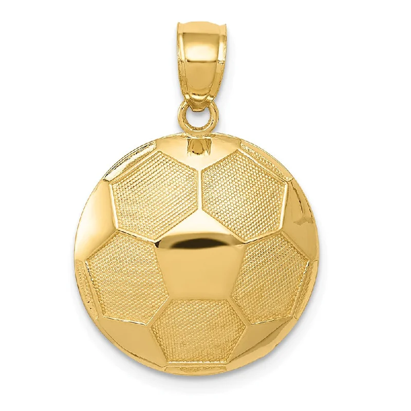 Sterling Silver Pendants with Hand - Engraved Family CrestsSterling Silver Pendants with Hand - Engraved Family Crests14k Yellow Gold Satin and Polished Soccer Ball Pendant, 17mm