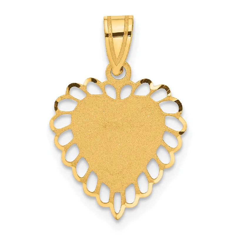 Recycled Metal Pendants with Upcycled Jewelry ComponentsRecycled Metal Pendants with Upcycled Jewelry Components14k Yellow Gold Satin Scalloped Heart Pendant, 15mm