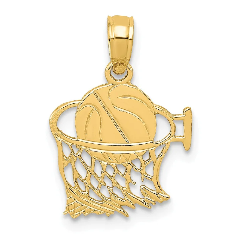 Stainless Steel Pendants with Laser - Etched Motivational QuotesStainless Steel Pendants with Laser - Etched Motivational Quotes14k Yellow Gold Small Basketball in Net Pendant, 12mm (7/16 inch)