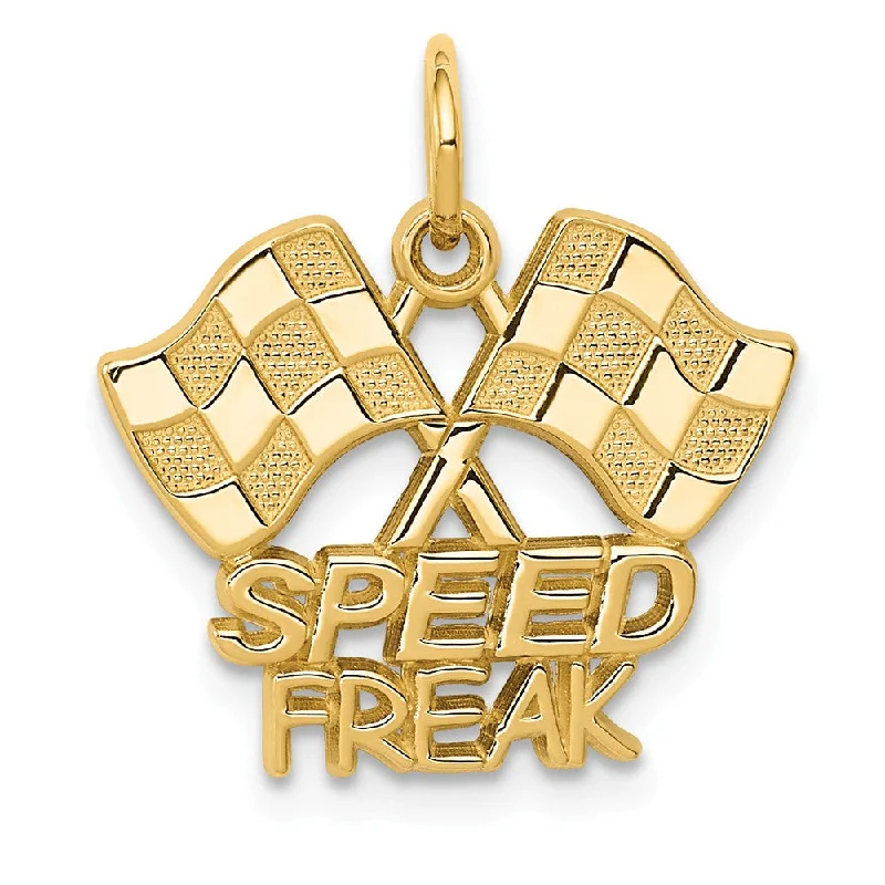 Crystal - Encrusted Pendants in the Shape of a CrownCrystal - Encrusted Pendants in the Shape of a Crown14k Yellow Gold Speed Freak Checkered Racing Flags Pendant