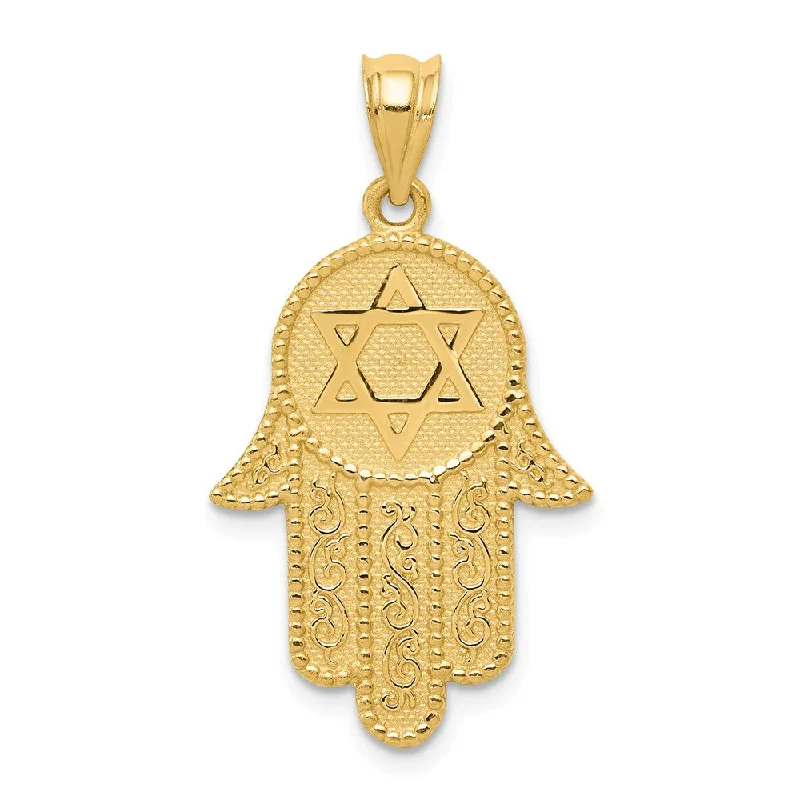 Ceramic Pendants with Hand - Painted Mandala DesignsCeramic Pendants with Hand - Painted Mandala Designs14k Yellow Gold Star of David Hamsa Pendant, 18 x 26mm