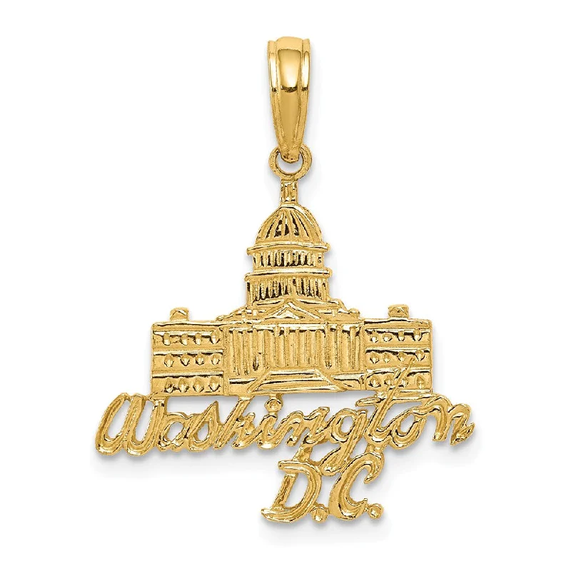 Crystal - Encrusted Pendants in the Shape of a CrownCrystal - Encrusted Pendants in the Shape of a Crown14k Yellow Gold Washington D.C. Capitol Building Pendant