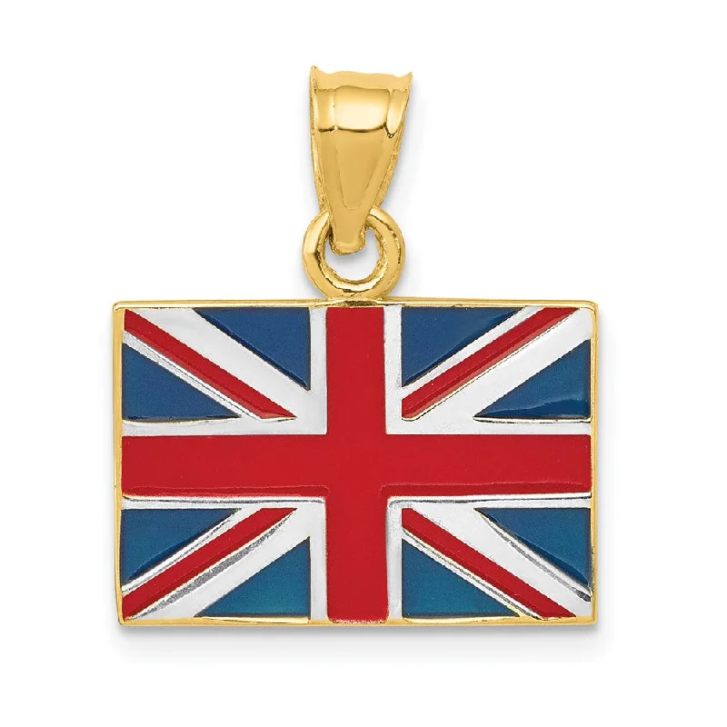 Crystal - Encrusted Pendants in the Shape of a CrownCrystal - Encrusted Pendants in the Shape of a Crown14k Yellow Gold, White Rhodium and Enamel United Kingdom Flag Pendant